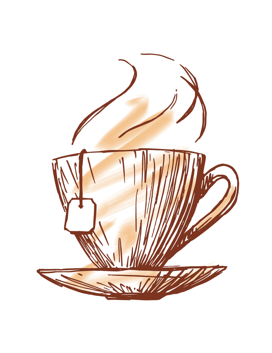 Gold Star tea cup illustration